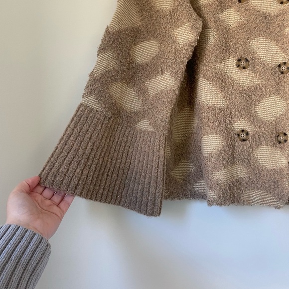 Anthropologie Rosie Neira Intarsia Lattice Double Breasted Cardigan - Picture 2 of 8